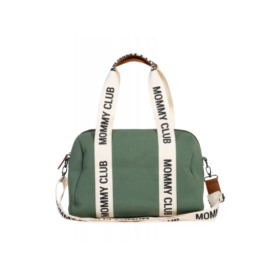 Childhome Mommy Club Signature Canvas Green – Wickeltasche 38×27×21 cm
