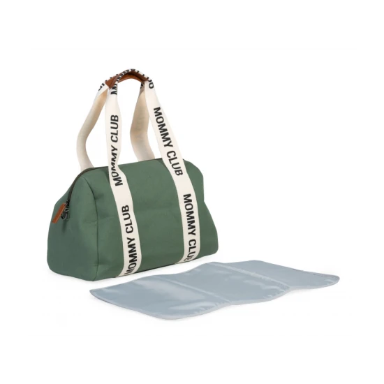 Childhome Mommy Club Signature Canvas Green – Wickeltasche 38×27×21 cm