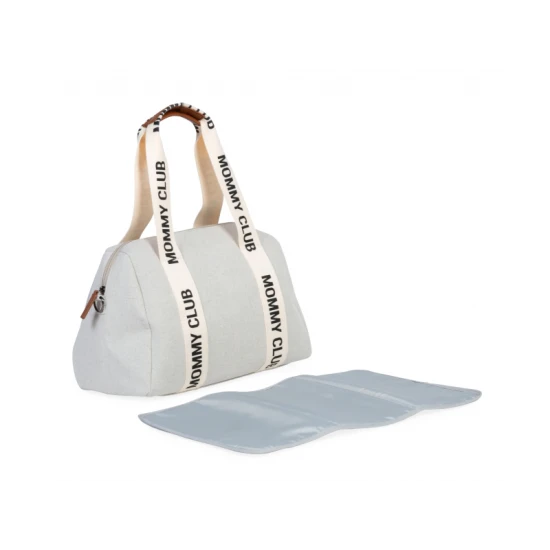Childhome Mommy Club Signature Canvas Off White – Wickeltasche 38×27×21 cm