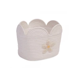 Spielzeugkorb Blume Off White 30x20x15 cm
