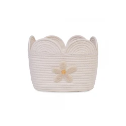 Spielzeugkorb Blume Off White 30x20x15 cm