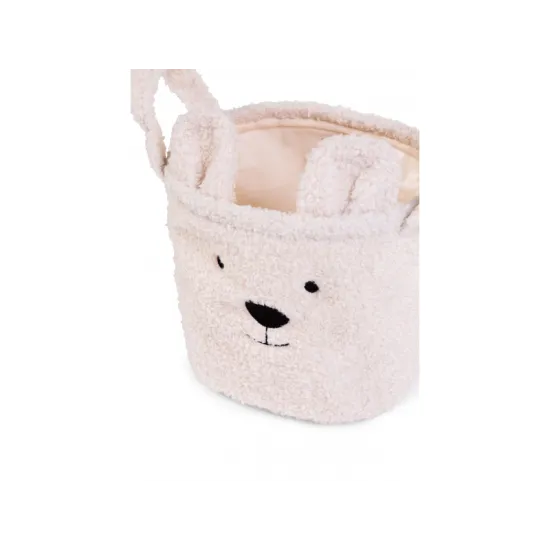 Spielzeugkorb Teddy Off White 25x20x20 cm