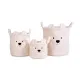 Spielzeugkorb Teddy Off White 25x20x20 cm