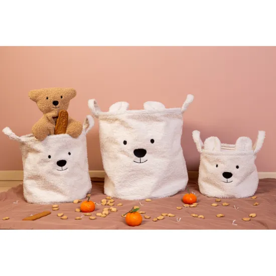 Spielzeugkorb Teddy Off White 25x20x20 cm