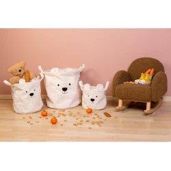 Spielzeugkorb Teddy Off White 25x20x20 cm