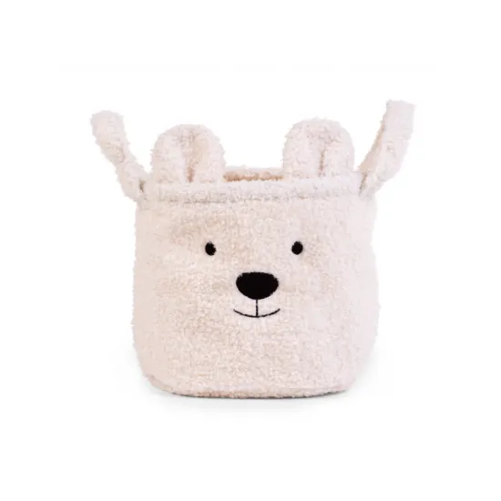 Spielzeugkorb Teddy Off White 25x20x20 cm