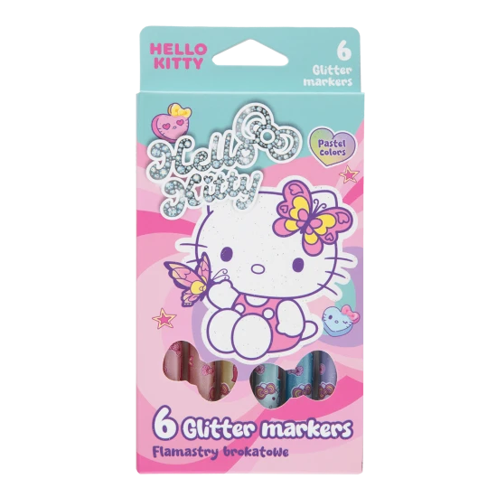 Glitzernde Marker Hello Kitty Pastel Pink 6 Stück