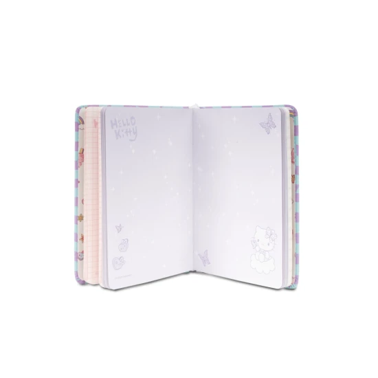B6-Notizbuch mit 3D-Figur Blau Hello Kitty Pastel Pink