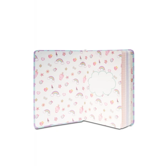 B6-Notizbuch mit 3D-Figur Blau Hello Kitty Pastel Pink