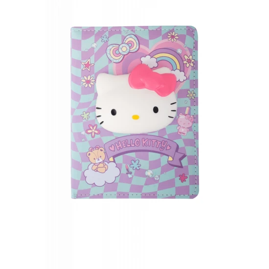 B6-Notizbuch mit 3D-Figur Blau Hello Kitty Pastel Pink