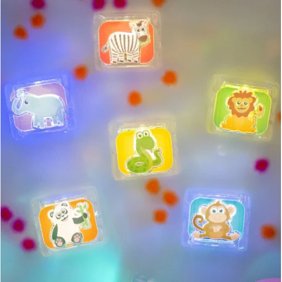 Glo Pals Sensorische leuchtende Würfel ZOO Leuchtende Würfel für die Badewanne für Kinder, die im Wasser leuchten.