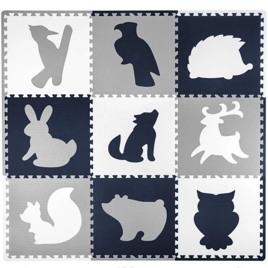 Verspielte und bequeme Puzzlematte zum Spielen und Klettern.