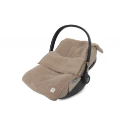 Fußsack für den Autositz Cloudy Rib Milky Coffee