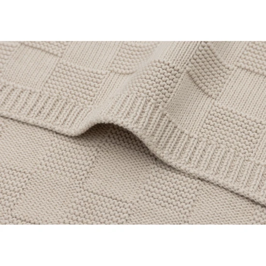 Decke 75x100cm Box Knit Warm Sand