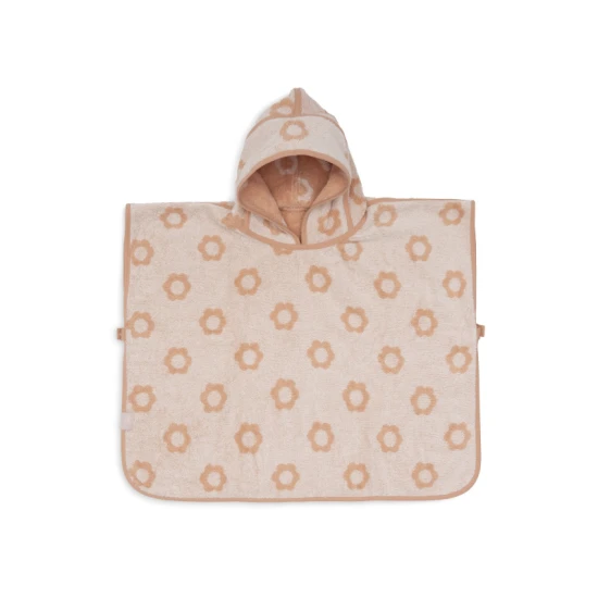 Poncho-Handtuch froté Jacquard Flower Jollein Poncho-Handtuch froté Jacquard Flower