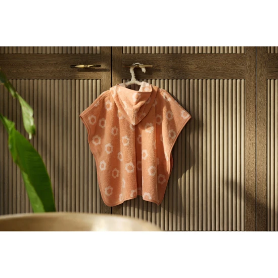 Poncho-Handtuch froté Jacquard Flower Jollein Poncho-Handtuch froté Jacquard Flower