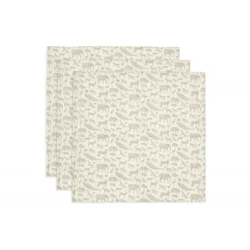 Mullwindeln 3 Stück 70x70 cm Animals Olive Green