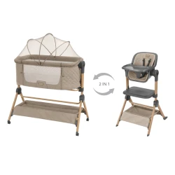 Babybett und Hochstuhl 2-in-1 Sleat Me Beige