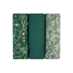 Mullwindeln 75x75 cm 3 Stück Secret Garden Green