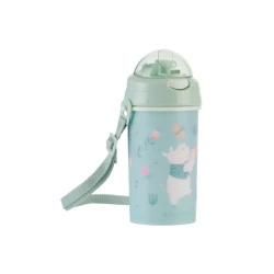 Trinkbecher mit Silikon-Trinkhalm und Trageband 450 ml Music Fest Mint