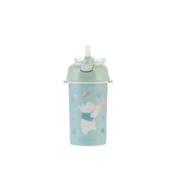 Trinkbecher mit Silikon-Trinkhalm und Trageband 450 ml Music Fest Mint
