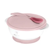Schale mit Saugnapf, Deckel und Löffel mit Temperatursensor Pink