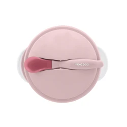 Schale mit Saugnapf, Deckel und Löffel mit Temperatursensor Pink