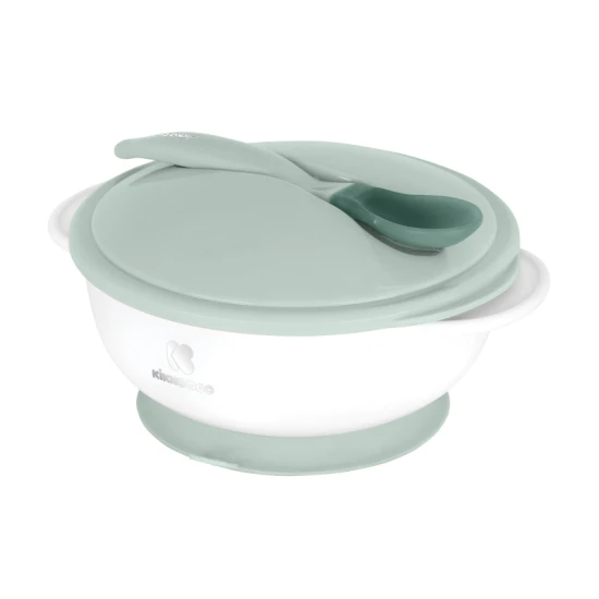 Schale mit Saugnapf, Deckel und Löffel mit Temperatursensor Mint - KikkaBoo 31302040077KB