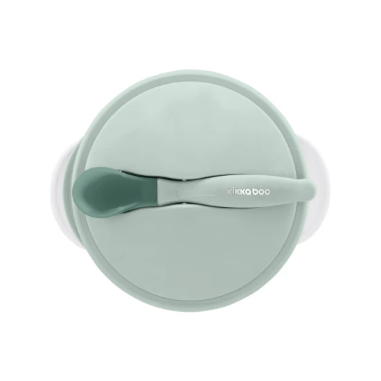 Schale mit Saugnapf, Deckel und Löffel mit Temperatursensor Mint - KikkaBoo 31302040077KB