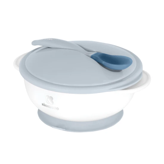 Schale mit Saugnapf, Deckel und Löffel mit Temperatursensor Blue Schale mit Saugnapf, Deckel und Löffel mit Temperatursensor Blue - KikkaBoo 31302040126KB