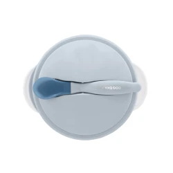 Schale mit Saugnapf, Deckel und Löffel mit Temperatursensor Blue