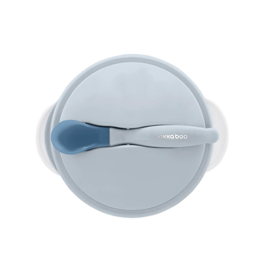 Schale mit Saugnapf, Deckel und Löffel mit Temperatursensor Blue Schale mit Saugnapf, Deckel und Löffel mit Temperatursensor Blue - KikkaBoo 31302040126KB