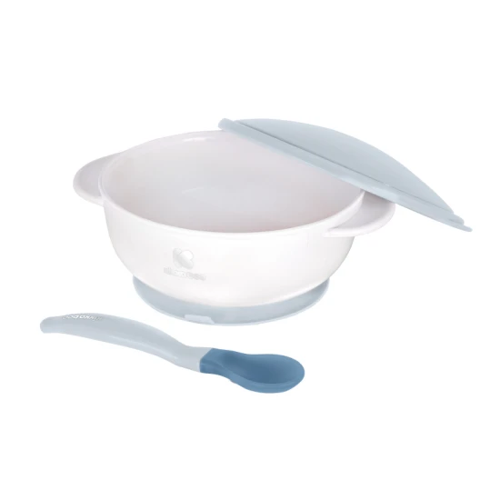 Schale mit Saugnapf, Deckel und Löffel mit Temperatursensor Blue Schale mit Saugnapf, Deckel und Löffel mit Temperatursensor Blue - KikkaBoo 31302040126KB
