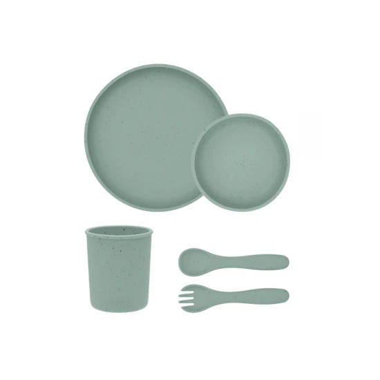Ess-Set 5-teilig Platinum Silicone Sage - KikkaBoo 31302050001KB