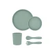 Ess-Set 5-teilig Platinum Silicone Sage - KikkaBoo 31302050001KB