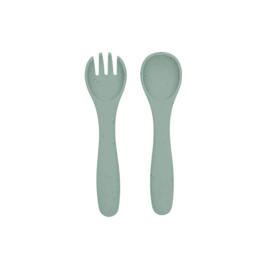 Ess-Set 5-teilig Platinum Silicone Sage - KikkaBoo 31302050001KB