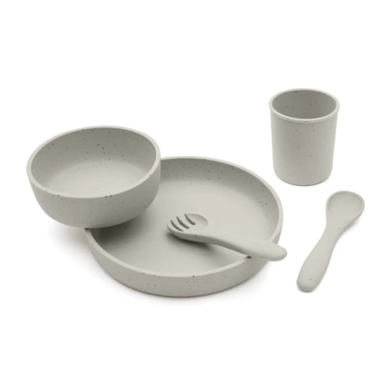 Essgeschirr-Set 5-teilig Platinum Silicone Sand - KikkaBoo 31302050002KB