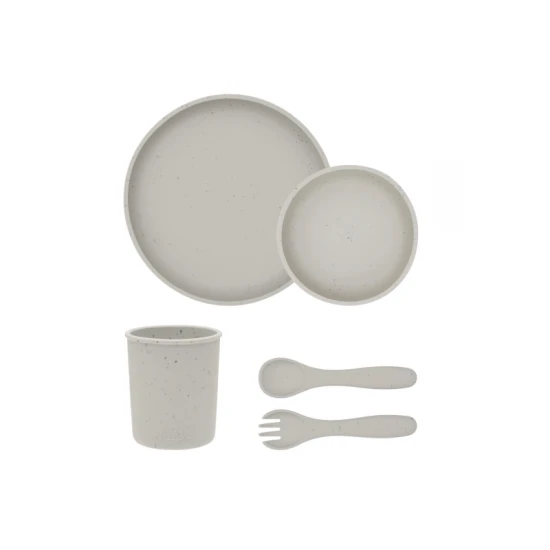 Essgeschirr-Set 5-teilig Platinum Silicone Sand - KikkaBoo 31302050002KB