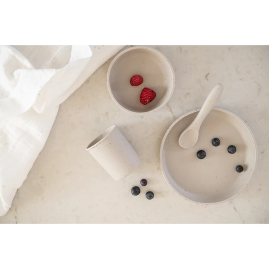 Essgeschirr-Set 5-teilig Platinum Silicone Sand - KikkaBoo 31302050002KB