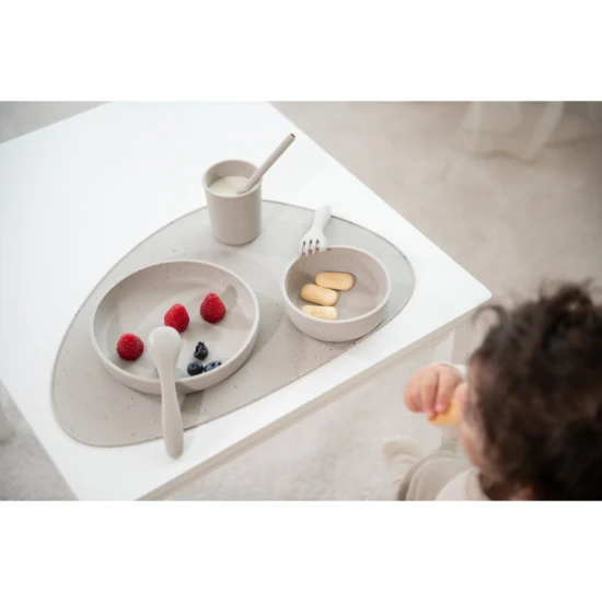Essgeschirr-Set 5-teilig Platinum Silicone Sand - KikkaBoo 31302050002KB
