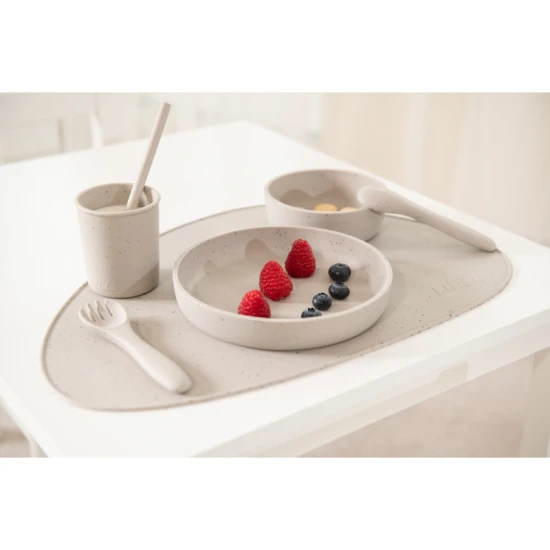 Essgeschirr-Set 5-teilig Platinum Silicone Sand - KikkaBoo 31302050002KB