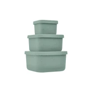 Snackbox-Set 3-teilig Platinum Silicone Sage
