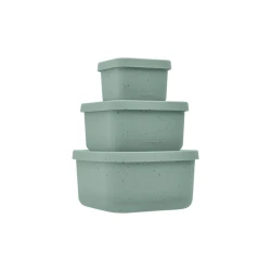 Snackbox-Set 3-teilig Platinum Silicone Sage