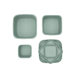 Snackbox-Set 3-teilig Platinum Silicone Sage