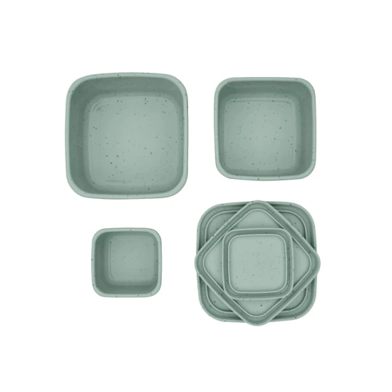 Snackbox-Set 3-teilig Platinum Silicone Sage - KikkaBoo 31302050009KB