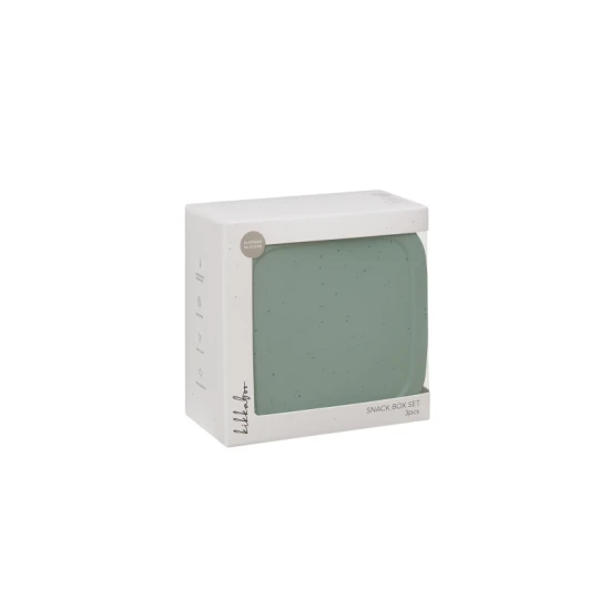 Snackbox-Set 3-teilig Platinum Silicone Sage - KikkaBoo 31302050009KB