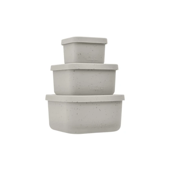 Snackbox-Set 3-teilig Platinum Silicone Sand - KikkaBoo 31302050010KB