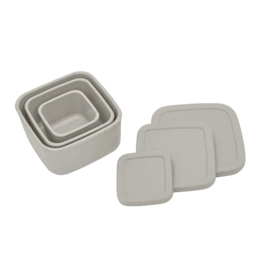 Snackbox-Set 3-teilig Platinum Silicone Sand - KikkaBoo 31302050010KB