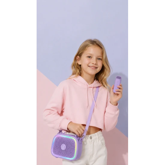 Bluetooth Karaoke-Set Star Purple mit Mikrofon