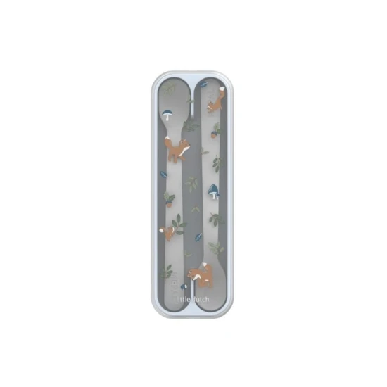 Die ersten Löffel für Ihr Baby mit praktischem Etui und Waldtier-Motiv